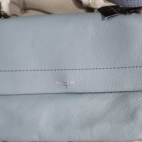 Light Blue Leather Crossbody Bag - Picture 4 of 7